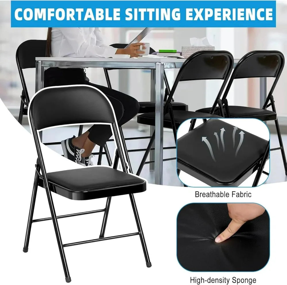 10 Pack Folding Chairs Metal