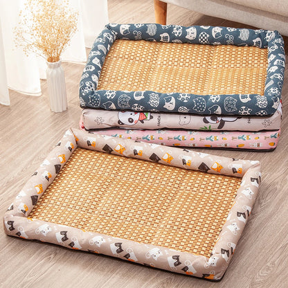 Summer Medium Cat Sleeping Mat Cooling Breathable Small Dog Bed