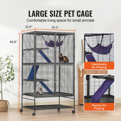 64.6" Rolling Metal Cage