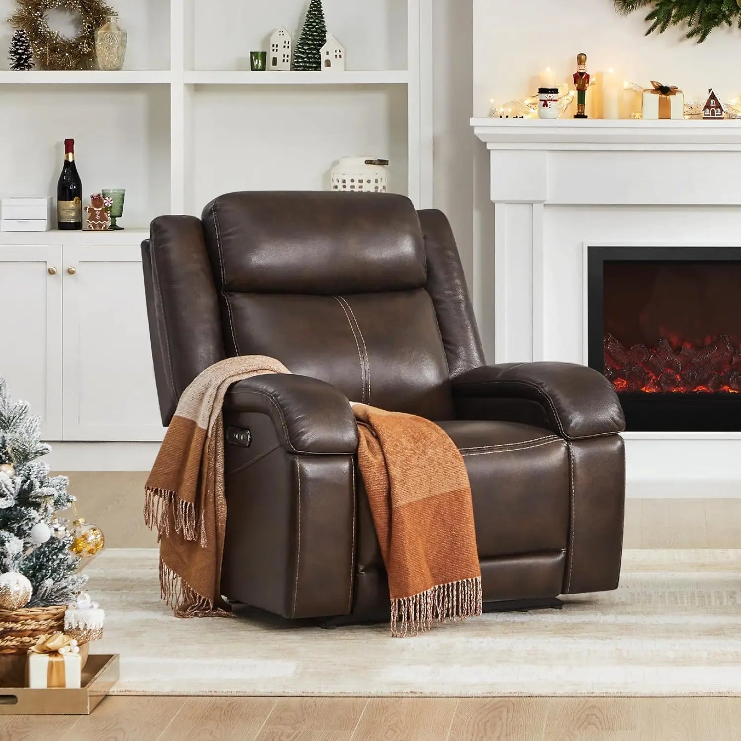 Genuine Leather Power Recliner