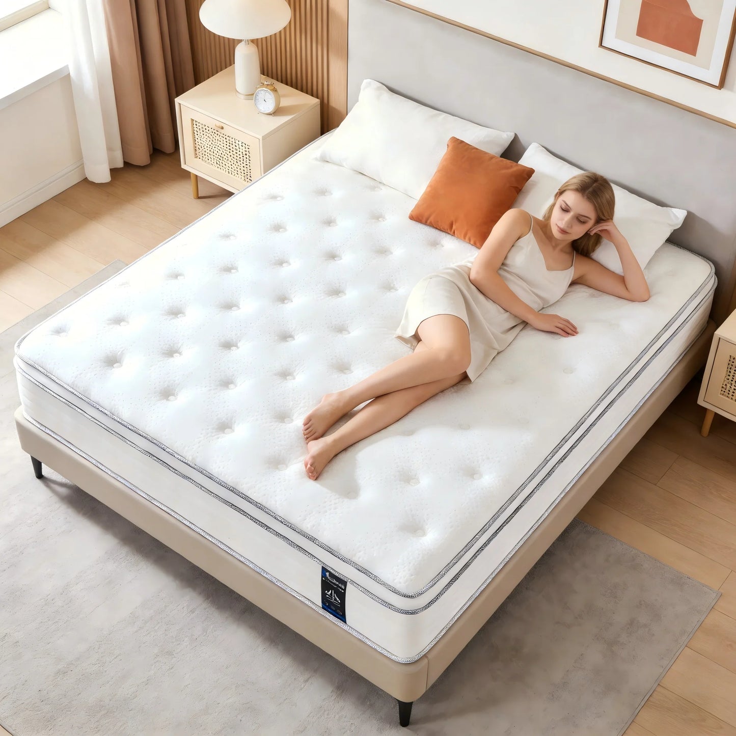 Queen King Full Size Mattress, 12\14\10 Inch Hybrid Mattress