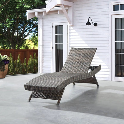 2 Folding Chairs Patio Chaise Lounge, Outdoor Wicker Lounge