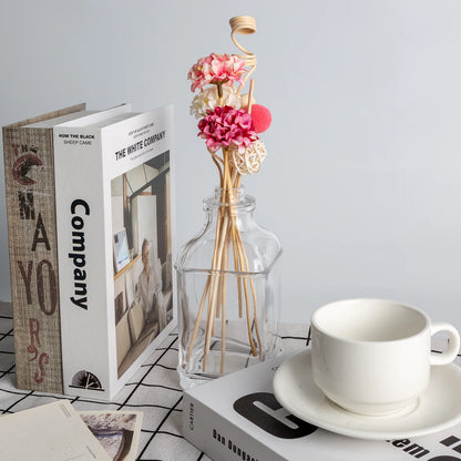 NEW 10PCS Pink Hydrangea Flower Rattan Sticks