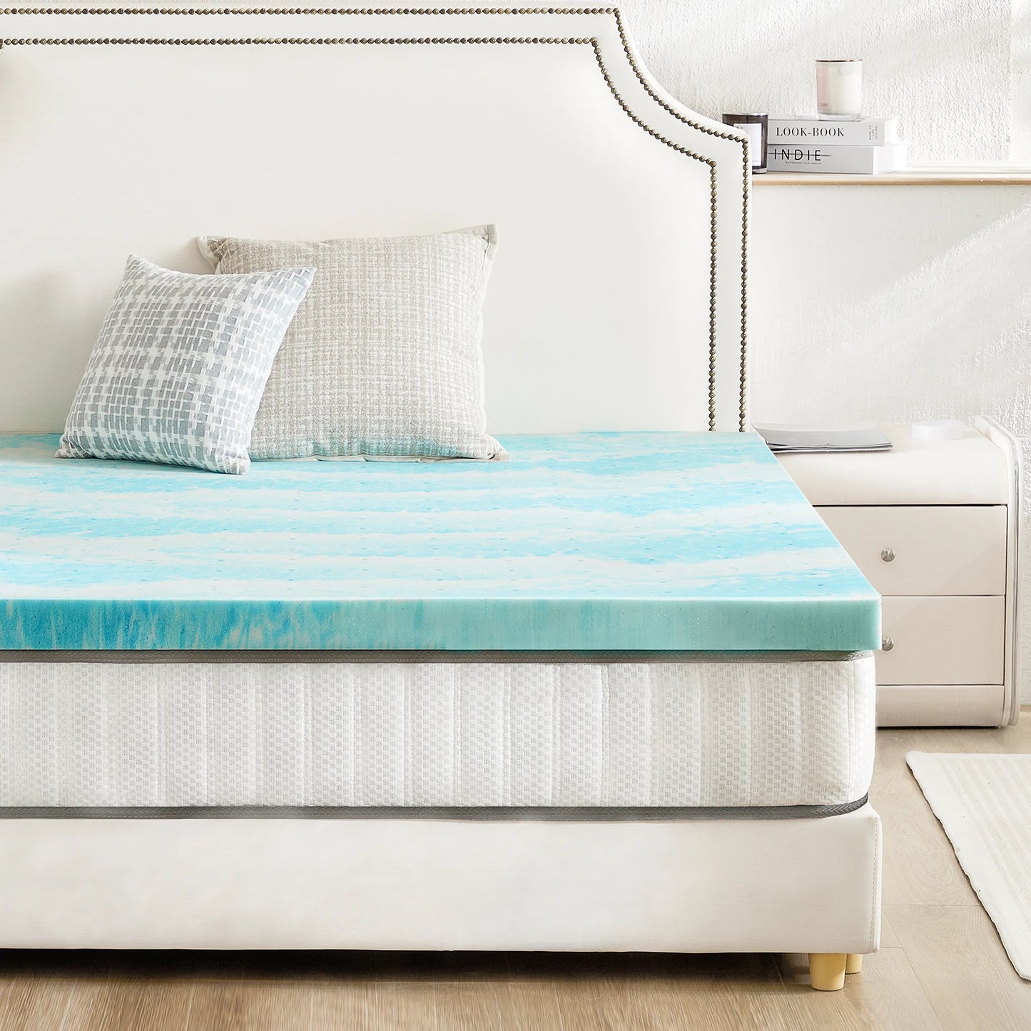 Queen Size Thick Gel  Cooling Mattress Soft and Breathable Bed Topper