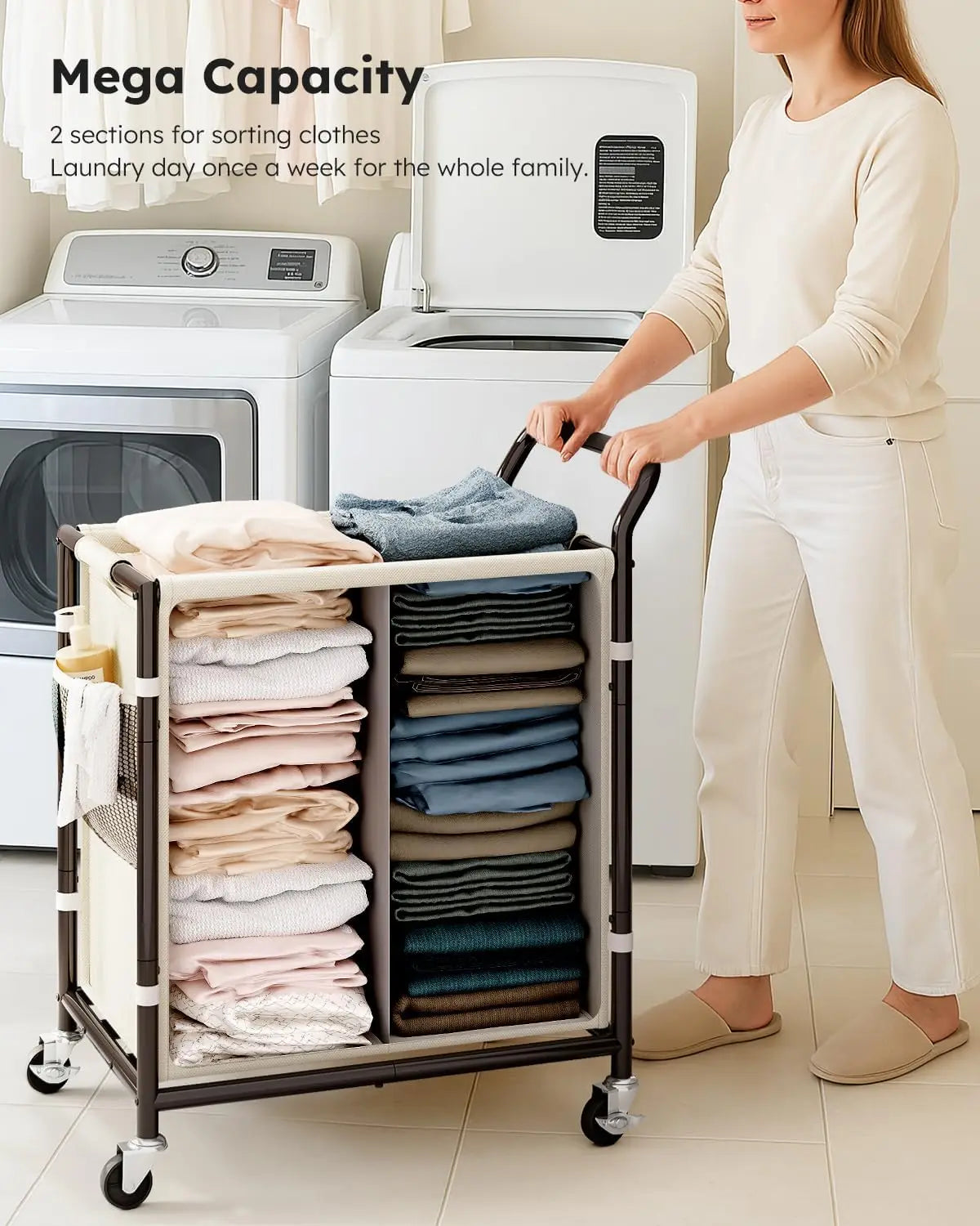 38-Gallon Rolling Laundry Basket