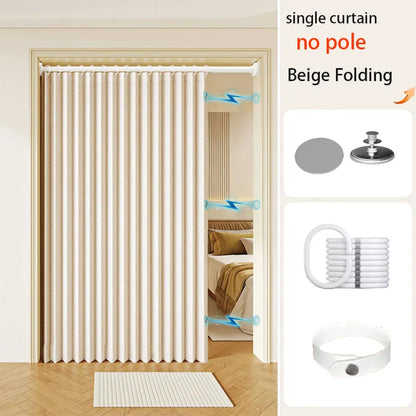 Privacy Folding Door Curtain Double Sided Magnet Design