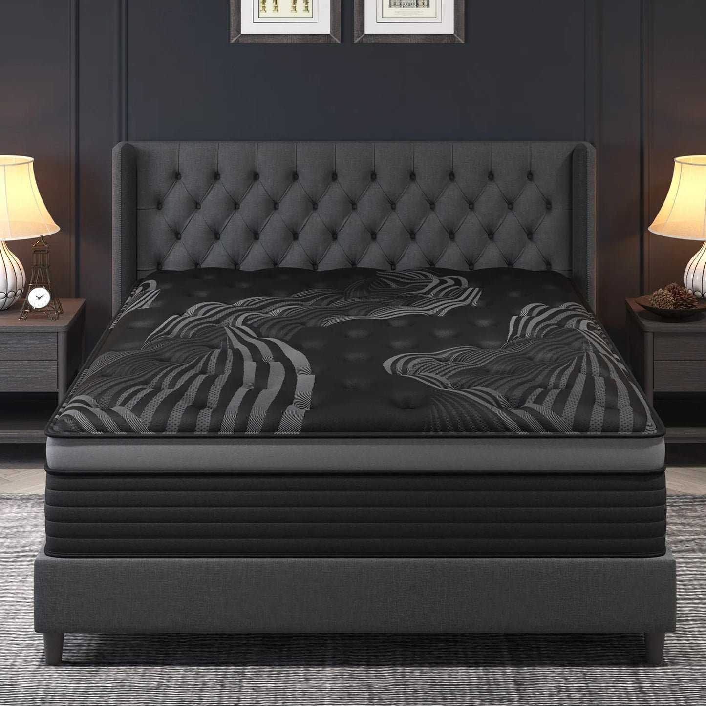 12"14" Gel Memory Foam Hybrid Pocket Spring Mattress Twin Full Queen King