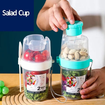 Breakfast Cup Salad Cups Portable Containers Salad Dressing Holders