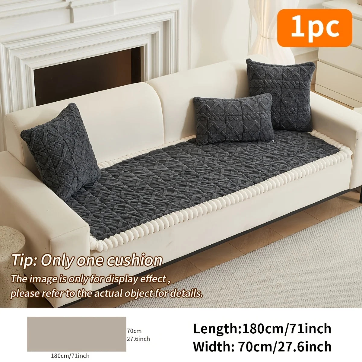 1pc Thickened Polyester Soft Quilted Sofa Cushion