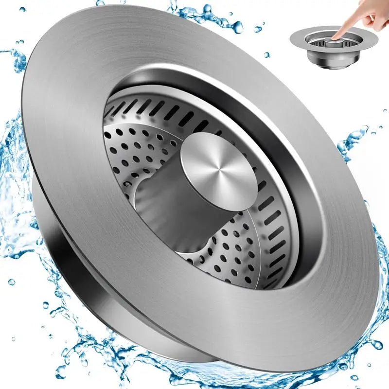 3-in-1 Stainless Steel Kitchen Sink Strainer