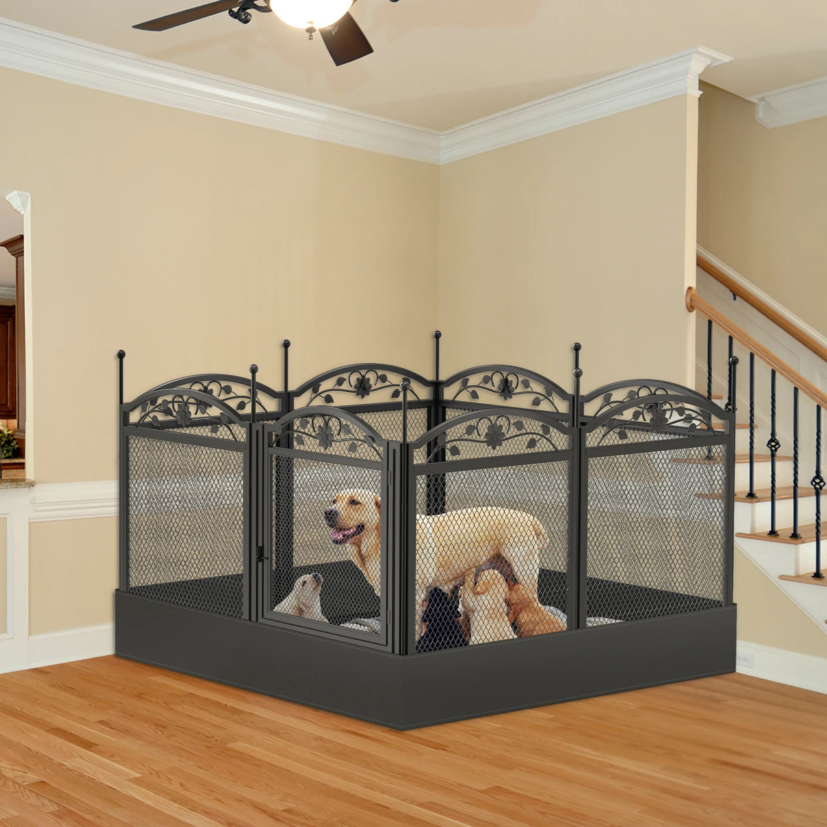 8 Panels DIY Heavy Duty Dog Playpen Pen Outdoor Indoor