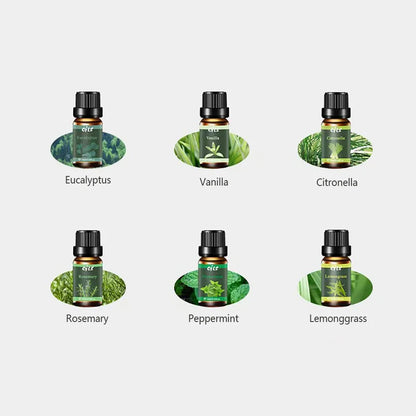 eucalyptus, vanilla, Citronella, rosemary, mint, lemon leaf