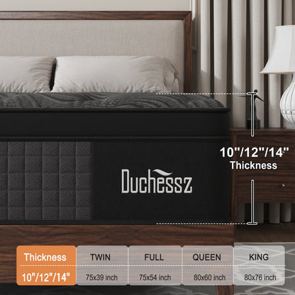 10"12"14"Twin Full Queen King Size Gel Memory Foam Pocket Spring Hybrid Mattress