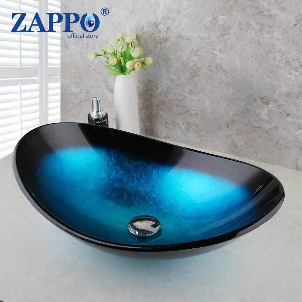 Tempered Glass Bathroom Vessel Sink