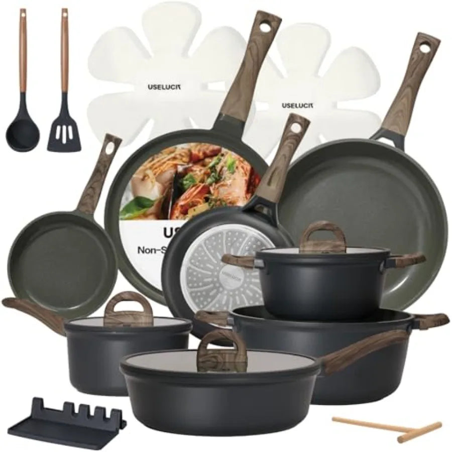 Non Stick Non-Toxic 22 Pcs Ceramic Cookware Set