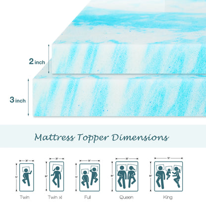 JHK 2-4 Inch Memory Foam Soft Mattress Topper