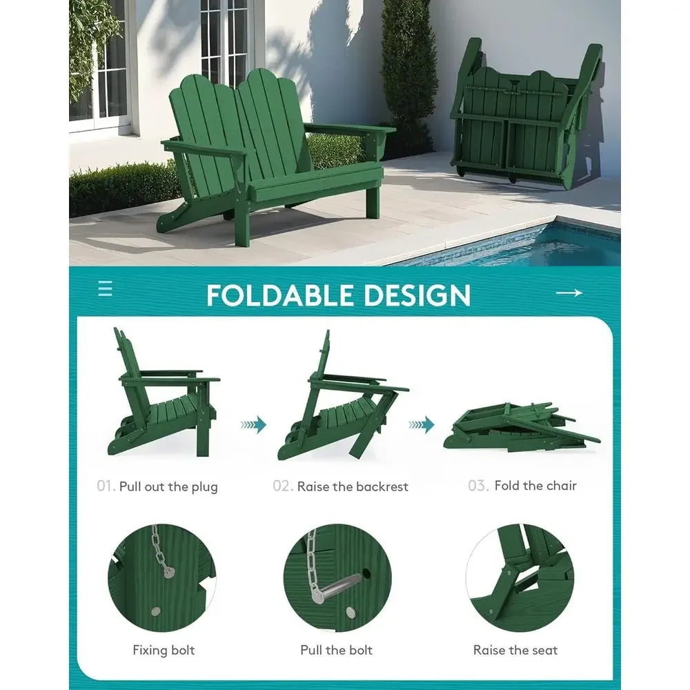 Folding Adirondack Bench
