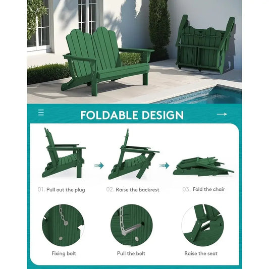 Folding Adirondack Bench