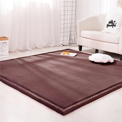 1pc Japanese Tatami Rug, Coral Velvet Area Rug, Baby Mat for Floor Play, 1.18inch Thick Yoga Mat