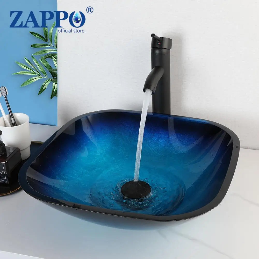 Tempered Glass Bathroom Vessel Sink