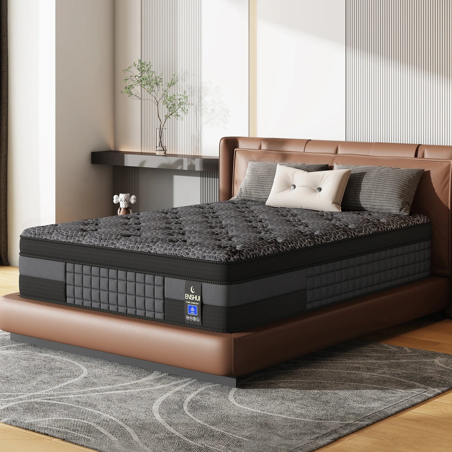 12"14"Memory Foam Mattress Queen King Size, Cooling Gel Infused Bed for Back Pain Relief, Medium Firm Orthopedic Mattress