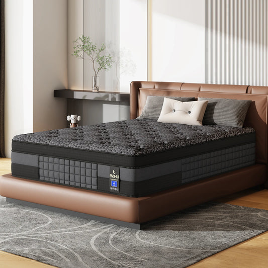 12"14"Memory Foam Mattress Queen King Size, Cooling Gel Infused Bed for Back Pain Relief, Medium Firm Orthopedic Mattress
