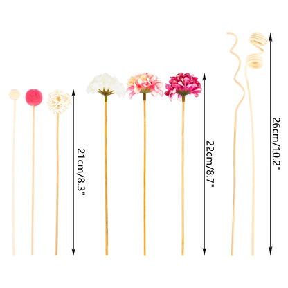NEW 10PCS Pink Hydrangea Flower Rattan Sticks