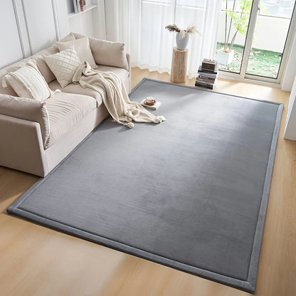1pc Japanese Tatami Rug, Coral Velvet Area Rug, Baby Mat for Floor Play, 1.18inch Thick Yoga Mat