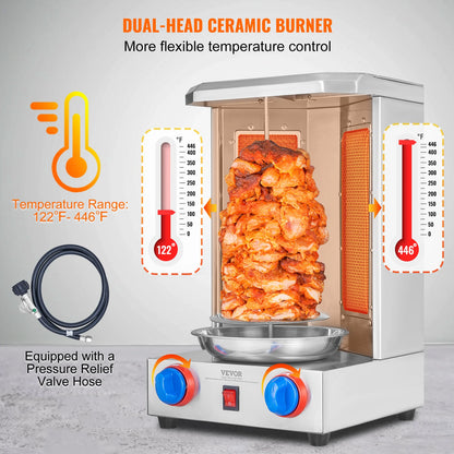 13 lbs Chicken Shawarma Cooker Gas Vertical Broiler