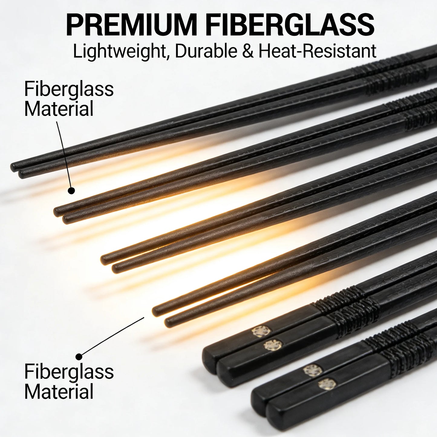 Black Alloy Chopsticks 5-Piece Set