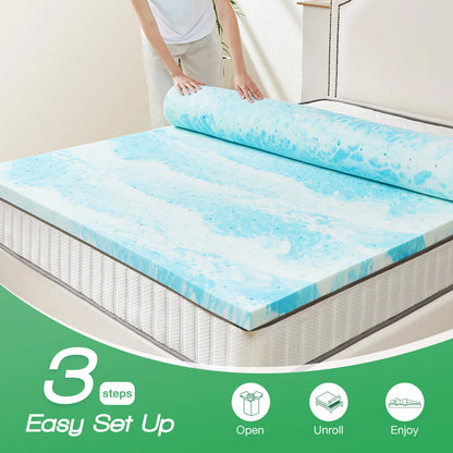 JHK 2-4 Inch Memory Foam Soft Mattress Topper