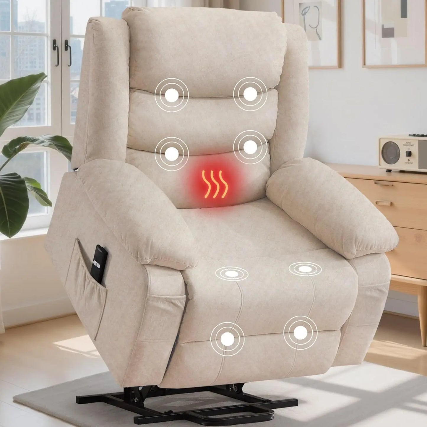 Power Lift Recliner for Elderly, Electric Recliner Chairs with Massage and Heat