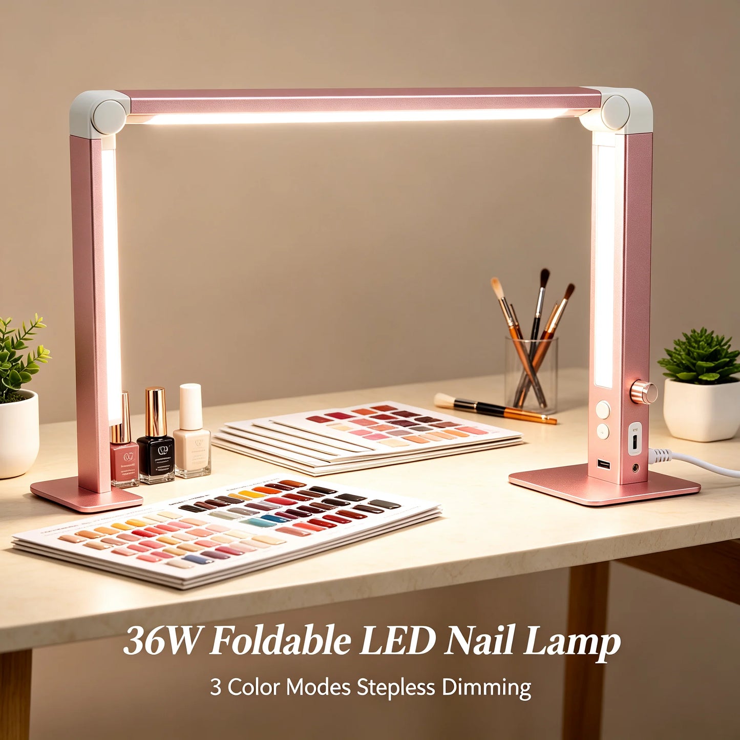 Square Foldable LED Nail Desk Lamp 36W