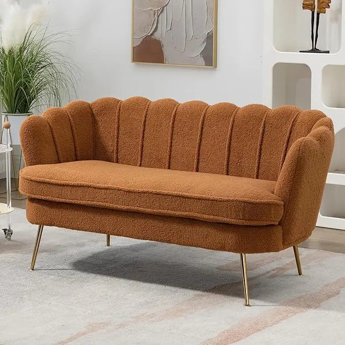 Loveseat with Gold Metal Legs