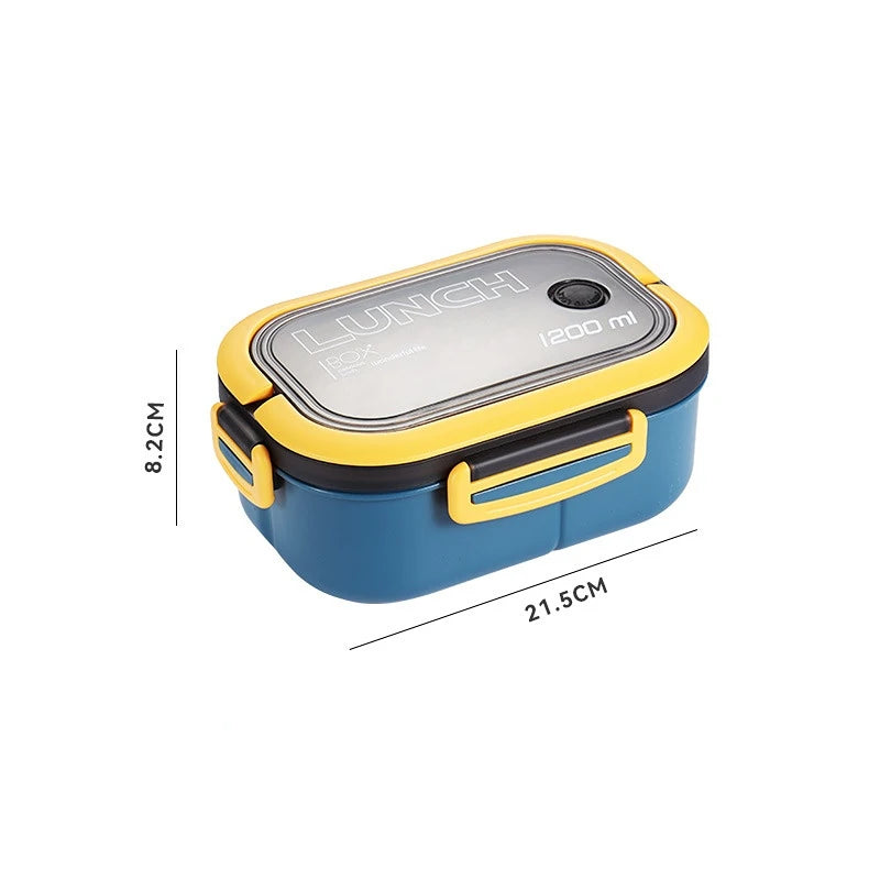 1200ML 2 Layer Bento Lunch Box With Spoon Fork