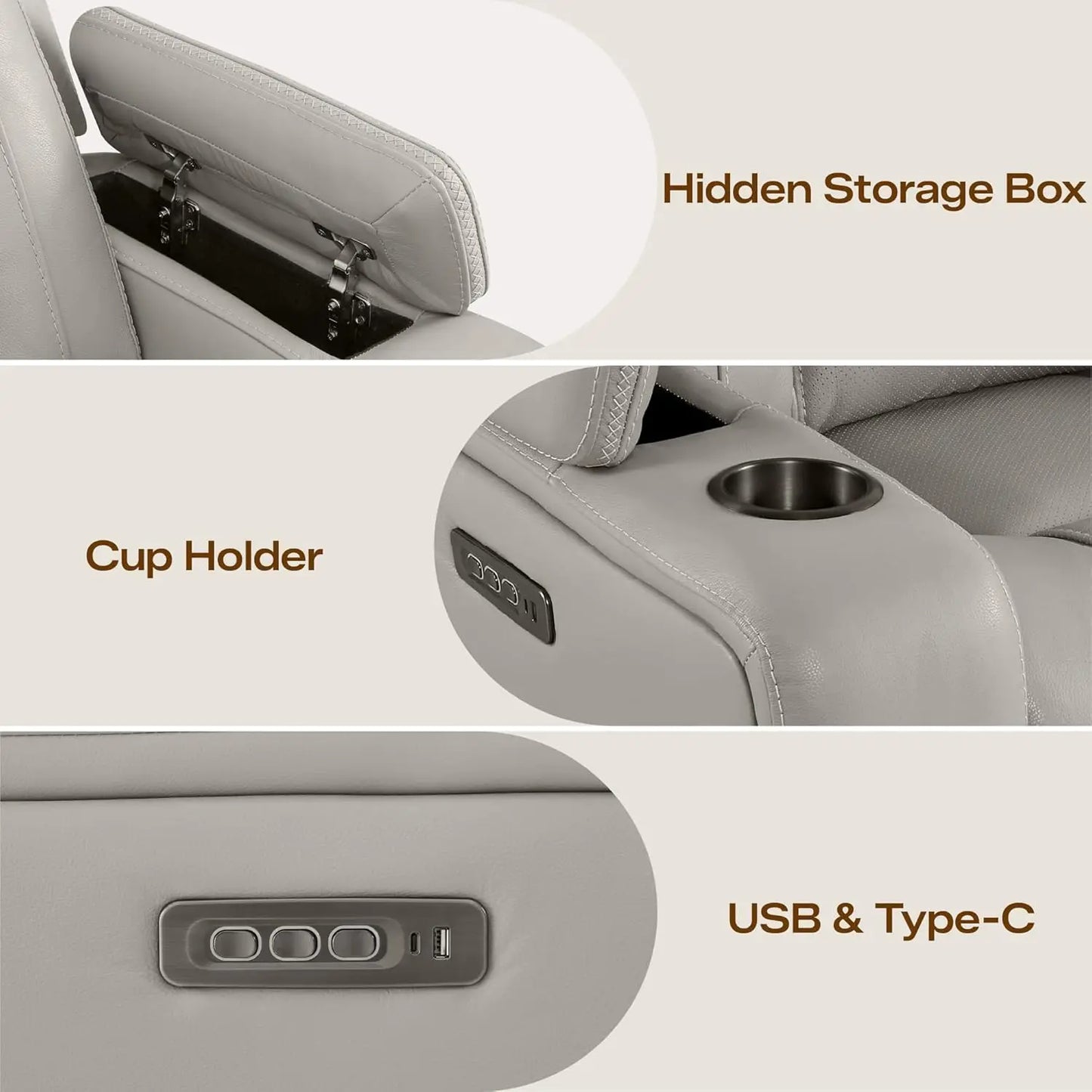 Super Zero Gravity Recliner Chair, Oversized Genuine Leather Electric Recliner W Power Adjustable Headrest & Lumbar