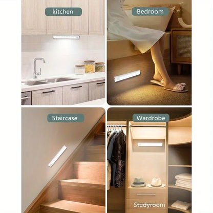 Under Cabinet Lights 1/3/5/6pcs, Motion Sensor Rechargeable  Battery Operated 2 Colors