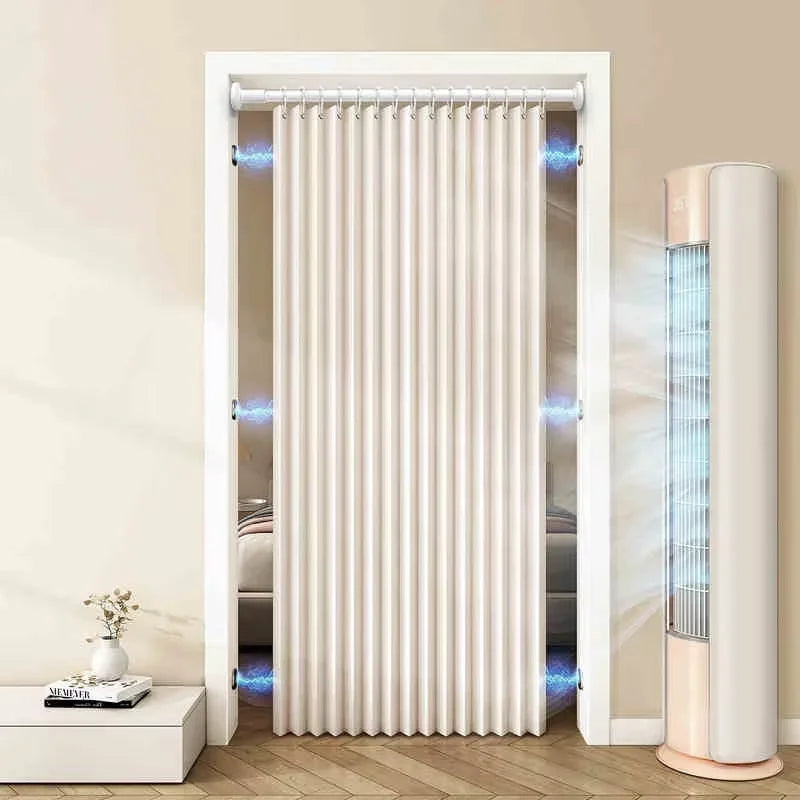 Privacy Folding Door Curtain Double Sided Magnet Design