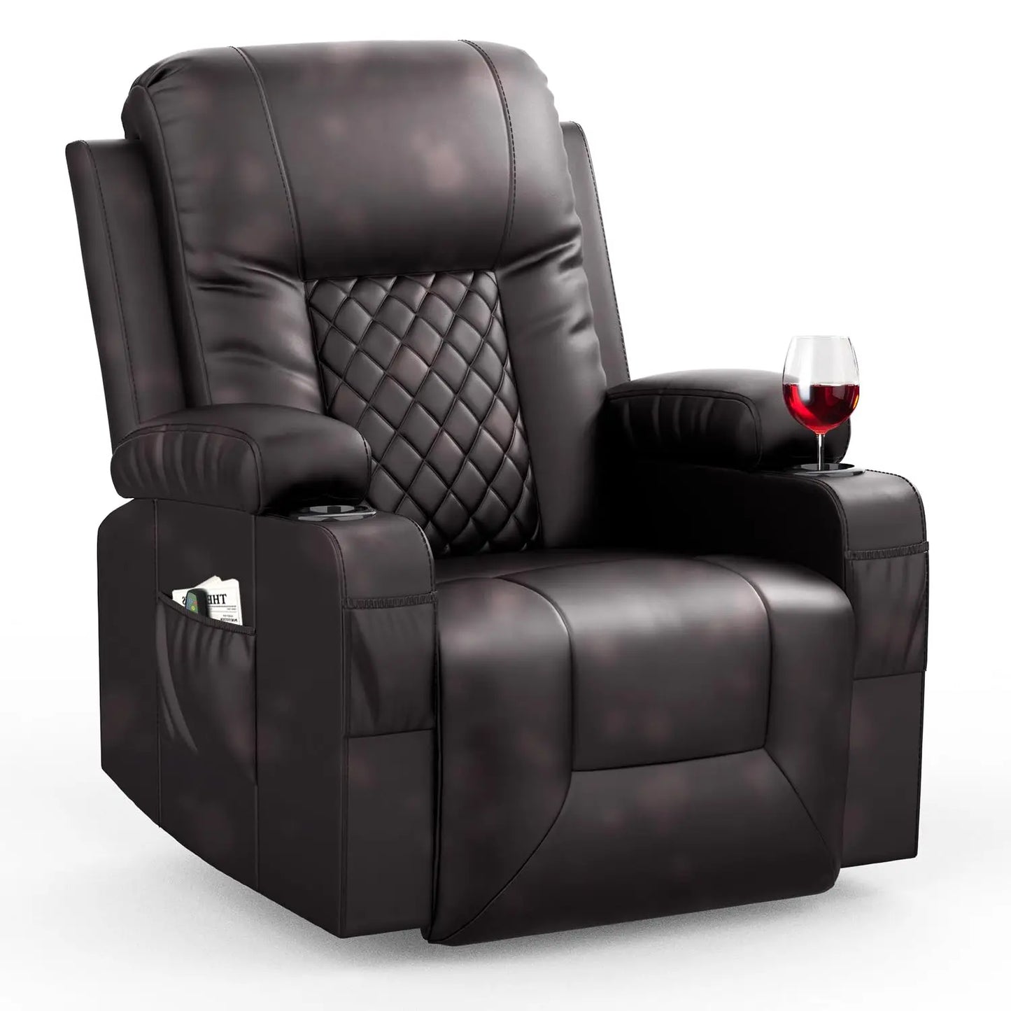 Heated Massage Recliner 360 Swivel