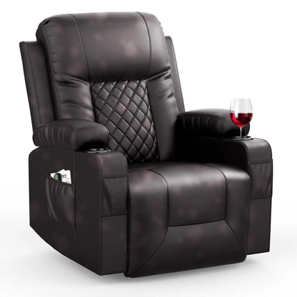 Heated Massage Recliner 360 Swivel
