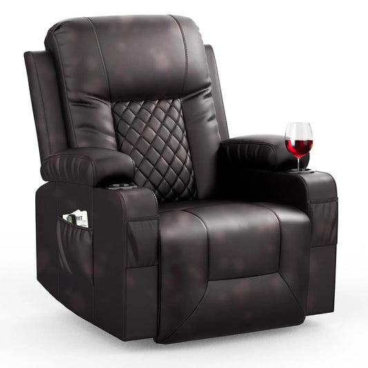 Heated Massage Recliner 360 Swivel
