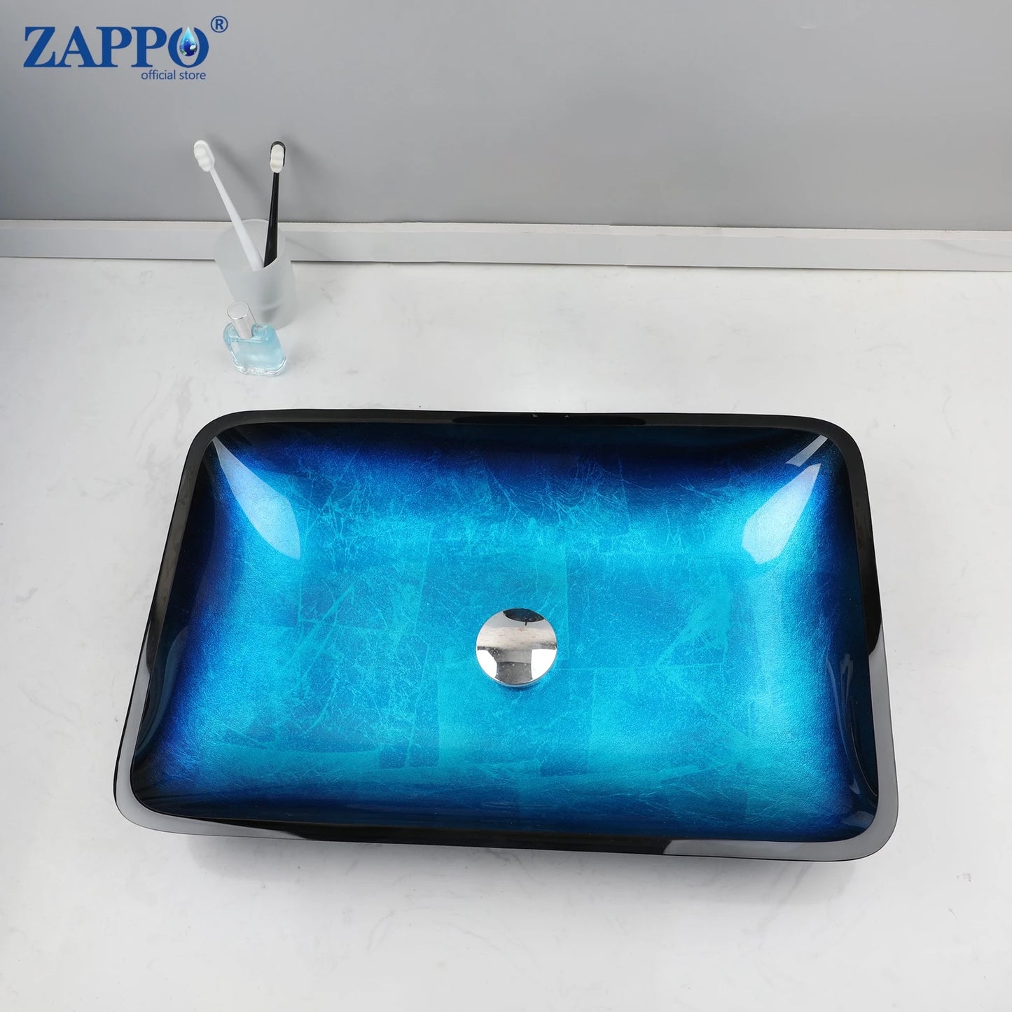 Tempered Glass Bathroom Vessel Sink