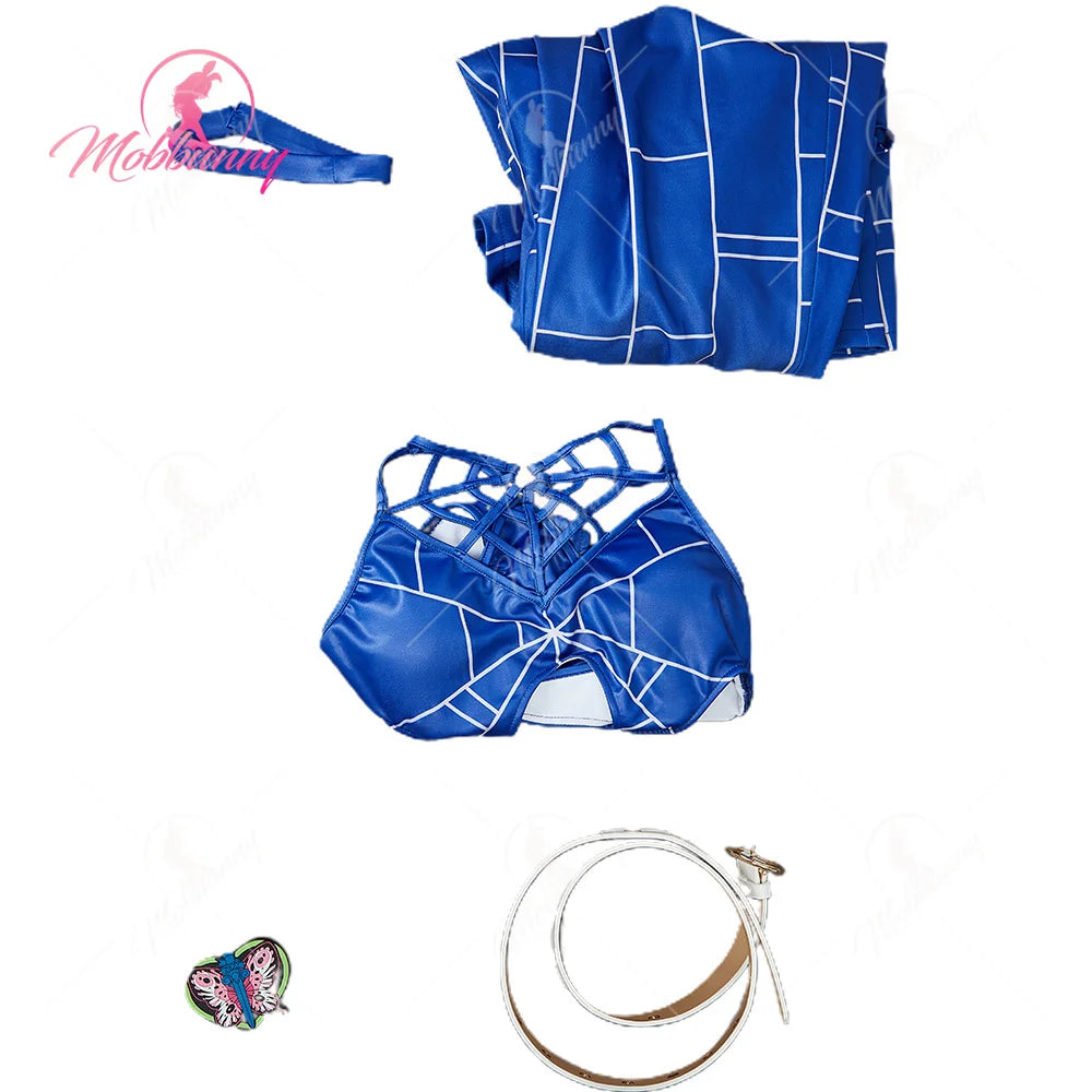 MOBBUNNY Jolyne Cosplay Costume Halloween Spider Web Lingerie Set