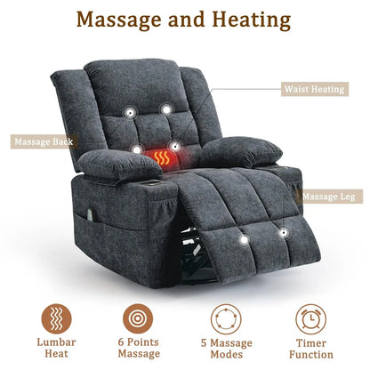 360° Swivel Rocker Recliner for Adults