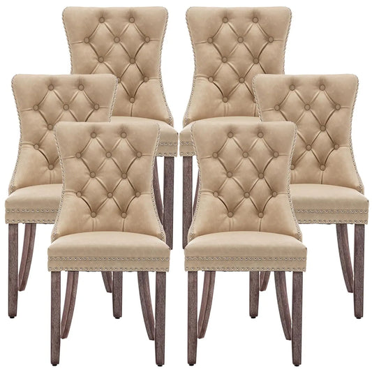 Leather Dining Chairs Set of 6