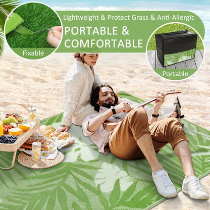 8‘x10' Outdoor Waterproof Recycled Plastic Straw Rug