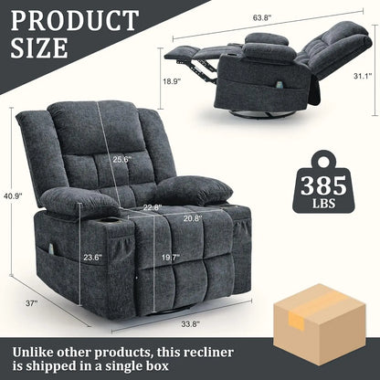 360° Swivel Rocker Recliner for Adults