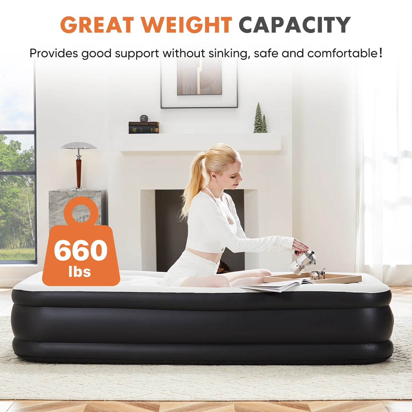 JHK Queen Twin Size Air Mattress