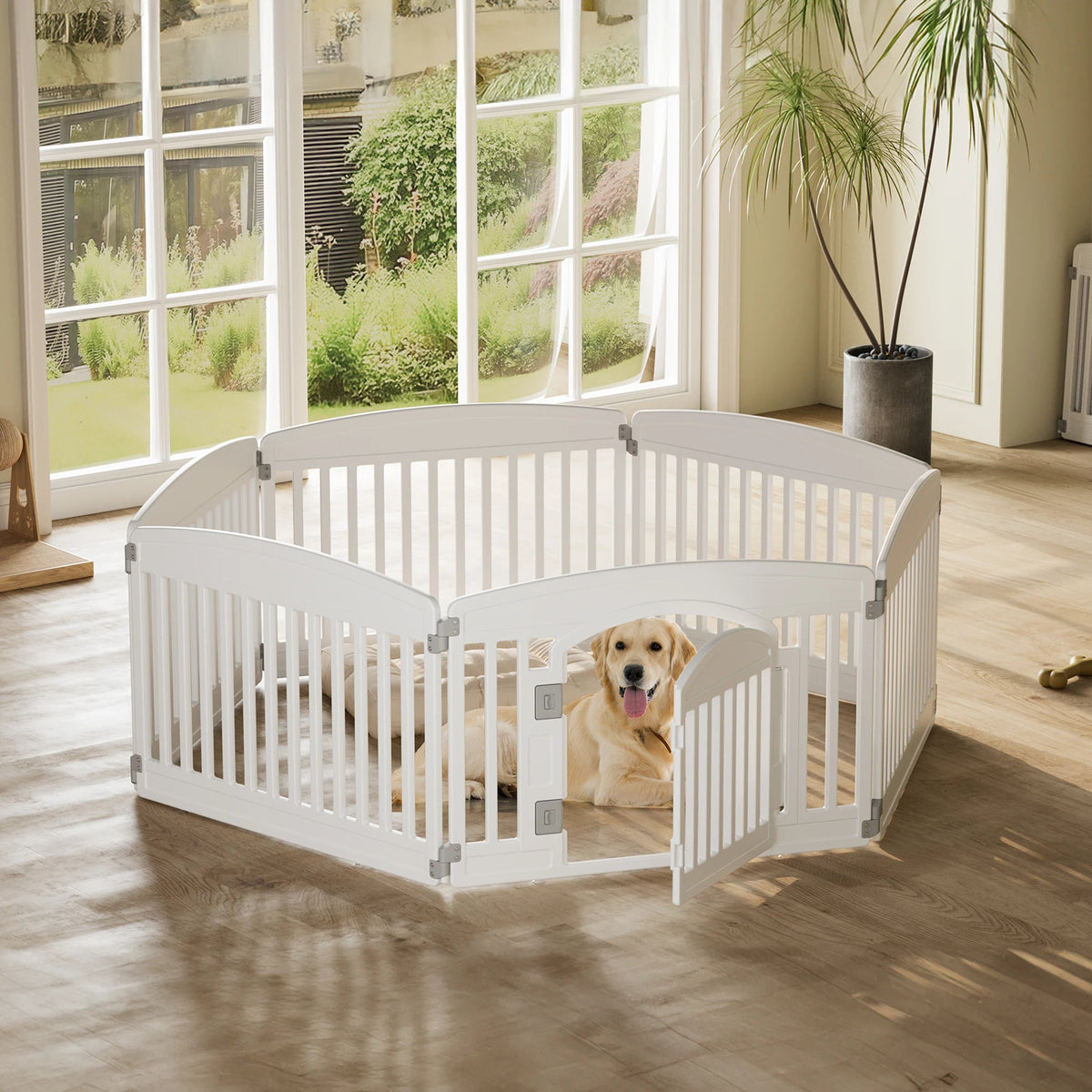 JHK Plastic Dog Playpen 6 Panel 24IN Expandable