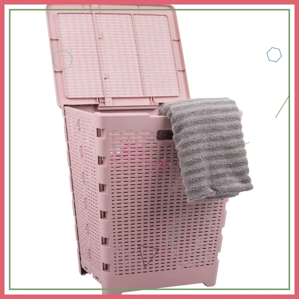 61L Foldable Laundry Hamper with Lid